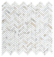 Chevron & Herringbone Calacatta Gold Herringbone Polished Marble Mosaic