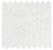 Chevron & Herringbone Calacatta White Herringbone Honed Marble Mosaic