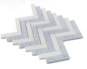Chevron & Herringbone Crystal Ocean Herringbone Glass Mosaic