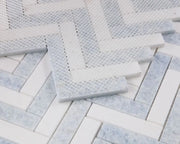 Chevron & Herringbone Crystal Ocean Herringbone Glass Mosaic