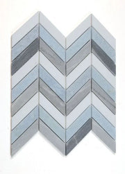 Chevron & Herringbone Deep Ocean 10.75x12.25 Chevron Mosaic