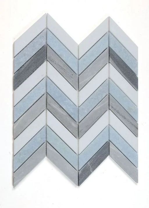 Chevron & Herringbone Deep Ocean 10.75x12.25 Chevron Mosaic