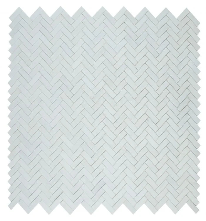 Chevron & Herringbone Dolomite 12x12.75 Polished Marble Mosaic