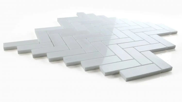 Chevron & Herringbone Dolomite 12x12.75 Polished Marble Mosaic