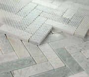 Chevron & Herringbone Green 11x12.5 Onyx Mosaic