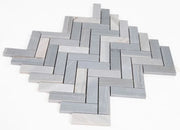 Chevron & Herringbone Italian Blue 11x12.5 Marble Mosaic