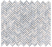 Chevron & Herringbone Italian Blue 11x12.5 Marble Mosaic