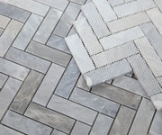 Chevron & Herringbone Italian Grey 11x12.5 Marble Mosaic