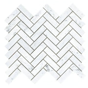 Chevron & Herringbone Long Carrara 11x12.5 Marble Mosaic