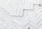 Chevron & Herringbone Long Carrara 11x12.5 Marble Mosaic