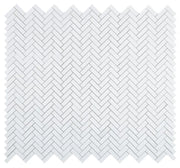 Chevron & Herringbone Long Thassos 11x12.5 Marble Mosaic
