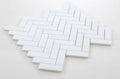 Chevron & Herringbone Long Thassos 11x12.5 Marble Mosaic