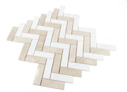 Chevron & Herringbone Marfil 11x12.5 Marble Mosaic