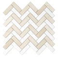 Chevron & Herringbone Marfil 11x12.5 Marble Mosaic
