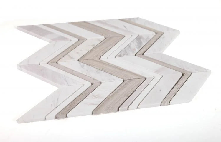 Chevron & Herringbone Ravenna Loft 11.75x12.25 Marble Mosaic