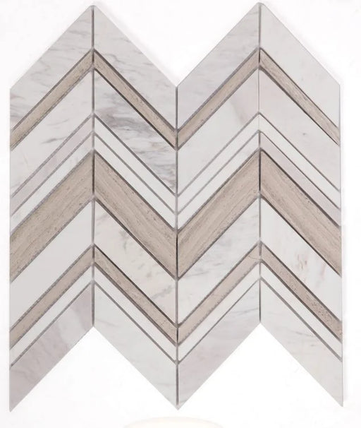 Chevron & Herringbone Ravenna Loft 11.75x12.25 Marble Mosaic