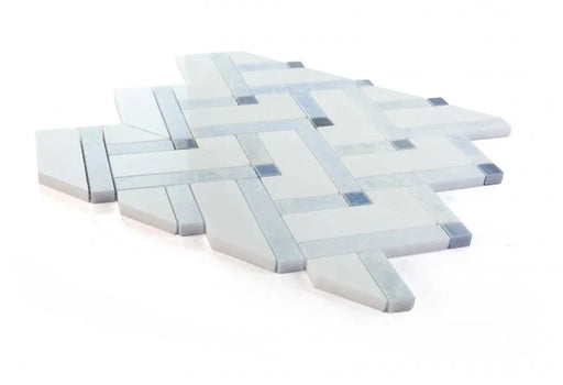 Chevron & Herringbone Royal Sapphire Mosaic Tile