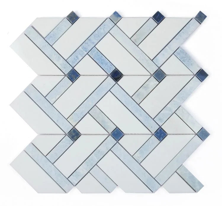 Chevron & Herringbone Royal Sapphire Mosaic Tile