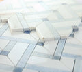 Chevron & Herringbone Royal Sapphire Mosaic Tile