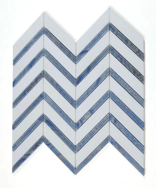 Chevron & Herringbone Royal Sapphire 12x12 Mosaic
