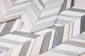 Chevron & Herringbone Shadow Blue 11.75x12 Marble Mosaic