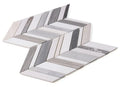 Chevron & Herringbone Shadow Blue 11.75x12 Marble Mosaic