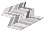 Chevron & Herringbone Shadow Blue 11.75x12 Marble Mosaic