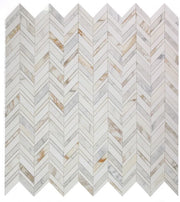 Chevron & Herringbone Shadow Calacatta Marble Mosaic
