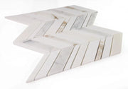 Chevron & Herringbone Shadow Calacatta Marble Mosaic