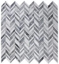 Chevron & Herringbone Shadow Lava Marble Mosaic