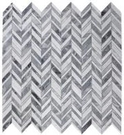 Chevron & Herringbone Shadow Lava Marble Mosaic