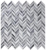 Chevron & Herringbone Shadow Lava Marble Mosaic