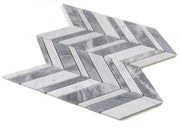 Chevron & Herringbone Shadow Lava Marble Mosaic