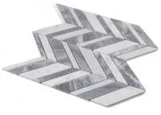 Chevron & Herringbone Shadow Lava Marble Mosaic