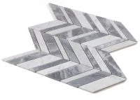 Chevron & Herringbone Shadow Lava Marble Mosaic
