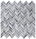 Chevron & Herringbone Shadow Lava Marble Mosaic