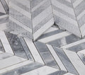 Chevron & Herringbone Shadow Lava Marble Mosaic