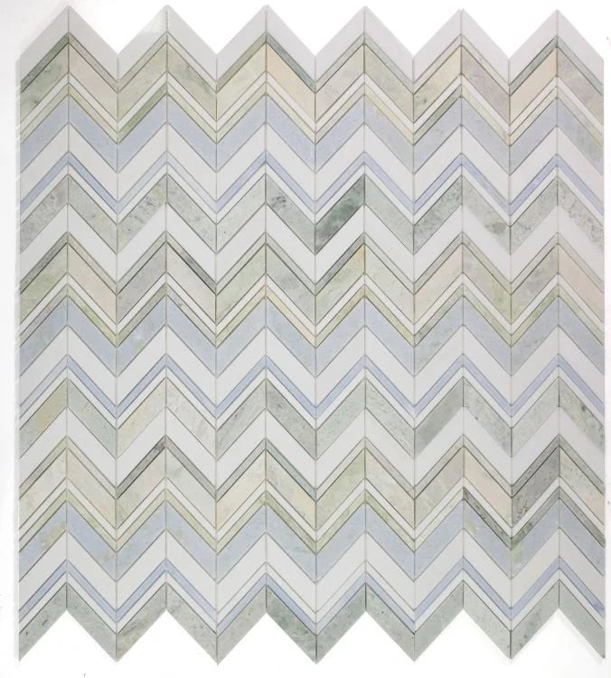 Chevron & Herringbone Spring Marble Mosaic