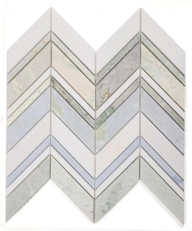 Chevron & Herringbone Spring Marble Mosaic