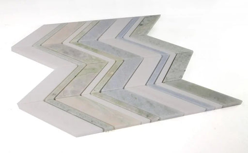 Chevron & Herringbone Spring Marble Mosaic