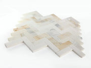 Chevron & Herringbone Sunrise Honed Marble Mosaic Tile