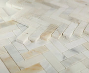 Chevron & Herringbone Sunrise Honed Marble Mosaic Tile