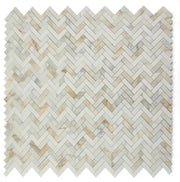 Chevron & Herringbone Sunrise Honed Marble Mosaic Tile