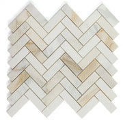 Chevron & Herringbone Sunrise Honed Marble Mosaic Tile