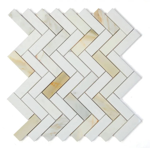 Chevron & Herringbone Sunrise Polished Mosaic Tile