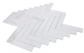 Chevron & Herringbone White Marble Mosaic Tile