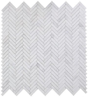 Chevron & Herringbone White Marble Mosaic Tile