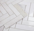 Chevron & Herringbone White Marble Mosaic Tile