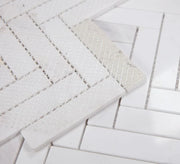 Chevron & Herringbone White Marble Mosaic Tile