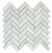 Chevron & Herringbone Wooden White Honed Mosaic Tile